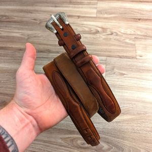 Vintage Western leather belt 46